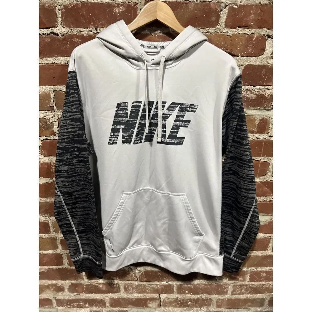 Nike Hoodie Mens Large Just Do It Dri Fit Pullover Sweatshirt Blue